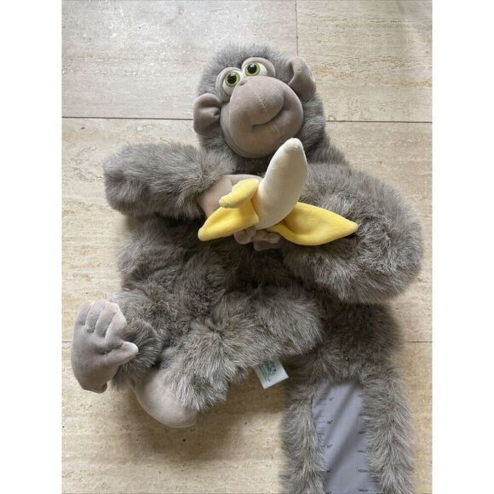Rare Funny Friends Plush Monkey Growth Chart Gray Tan 6"